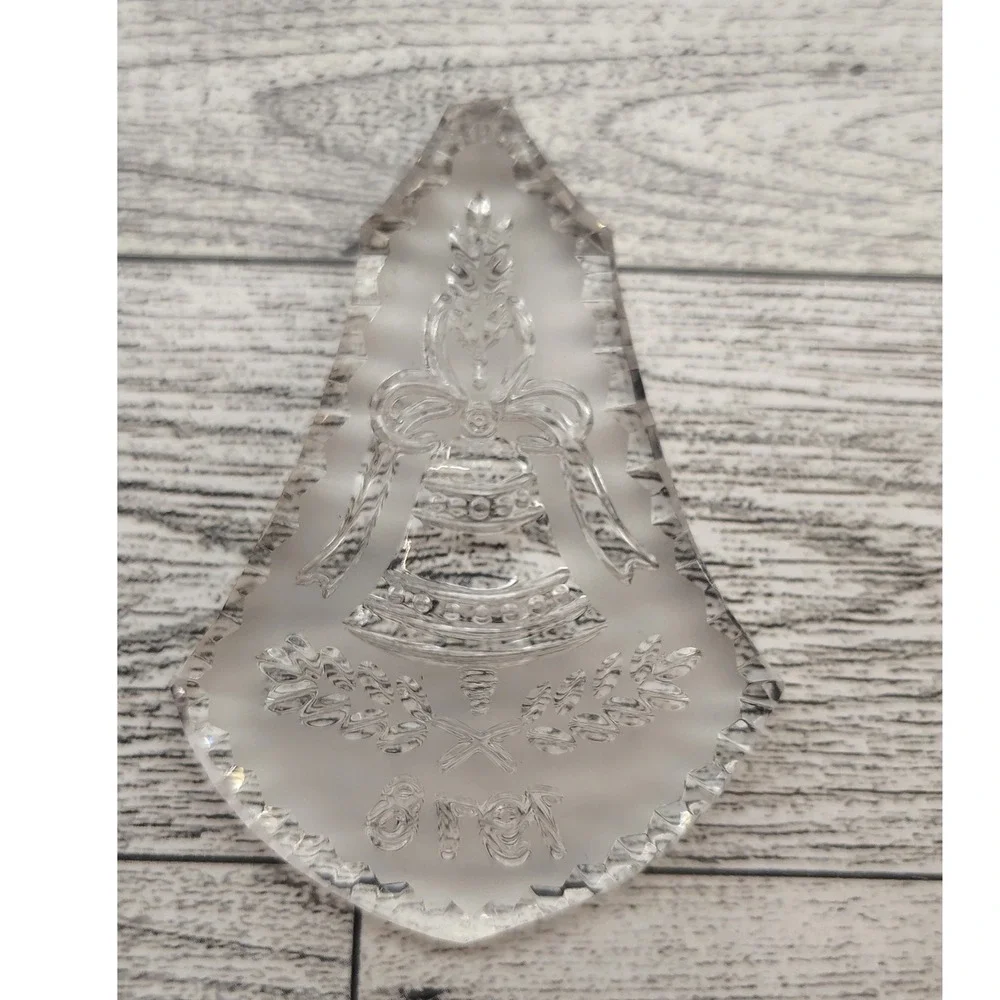 1978 Clear Christmas Bell Ornament Acrylic Retro Holiday Decor‎